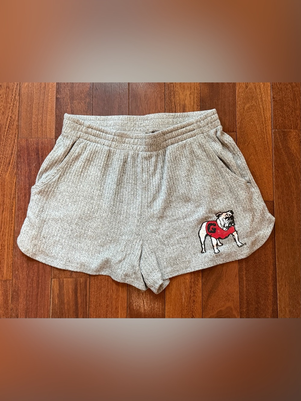 Gray UGA bulldog Logo Women's Knit Shorts. Super comfy!